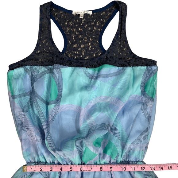Collective Concepts size medium blue & teal dress with lace design at top EUC - Picture 9 of 11